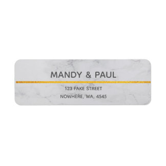 Marmer & Goud Foto Verjaardag Etiket