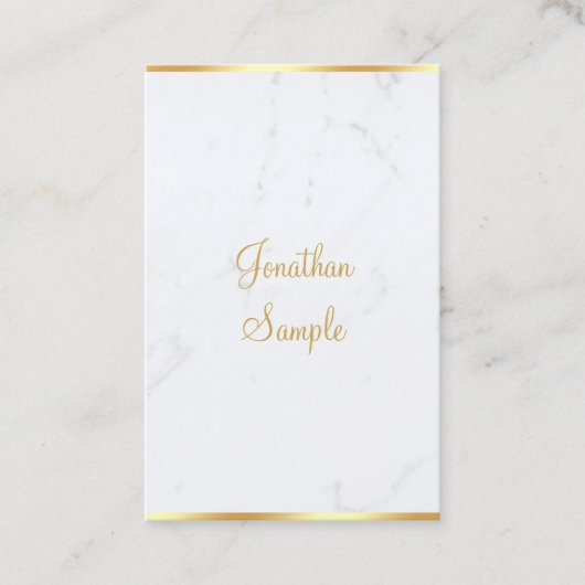 Marmer Goud Handgeschreven Script Elegant Classy Visitekaartje (Voorkant)