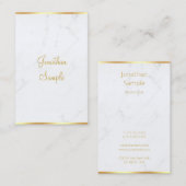 Marmer Goud Handgeschreven Script Elegant Classy Visitekaartje (Voorkant / Achterkant)