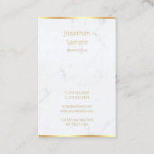Marmer Goud Handgeschreven Script Elegant Modern Visitekaartje (Achterkant)