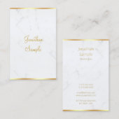 Marmer Goud Handgeschreven Script Elegant Modern Visitekaartje (Voorkant / Achterkant)