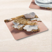 Marmer & Goud Koraal Haven Onderzetters (Schuin)