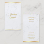 Marmer Goud Modern Handgeschreven Script Sjabloon Visitekaartje (Voorkant / Achterkant)