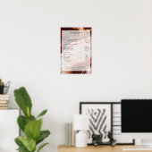 Marmer Goud Rood Salon Prijslijst Poster (Thuiskantoor)