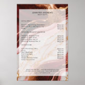 Marmer Goud Rood Salon Prijslijst Poster (Voorkant)