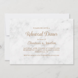 Marmer & Goud Script Design repetitie diner Kaart