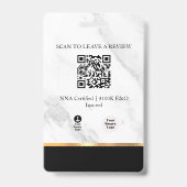 Marmer, Goud & Zwart Luxe Professionele Notaris ID Badge (Achterkant)