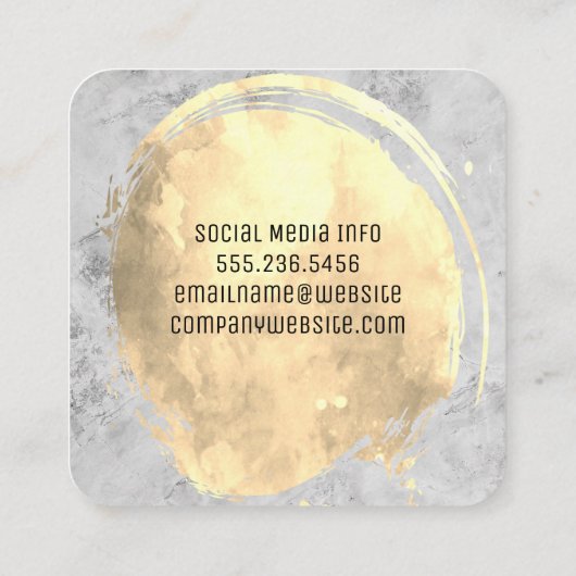 Marmer | Goudborstel van Rozen | Klassiek Vierkante Visitekaartje (Achterkant)