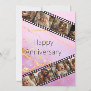 Marmer & Gouden Film Strip Foto Jubileum Kaart