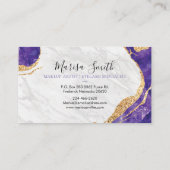 Marmer, Gouden Glitter Blauwe Steen Visitekaartje (Achterkant)