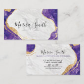 Marmer, Gouden Glitter Blauwe Steen Visitekaartje (Voorkant / Achterkant)