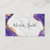 Marmer, Gouden Glitter Blauwe Steen Visitekaartje (Voorkant)