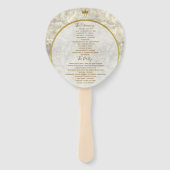 Marmer Gouden Huwelijksprogramma Handwaaier (Achterkant)