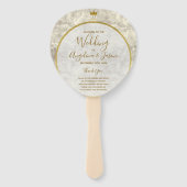 Marmer Gouden Huwelijksprogramma Handwaaier (Voorkant)
