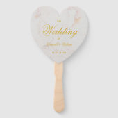 Marmer Gouden Kalligrafie Hart Bruiloft Programma Handwaaier (Voorkant)