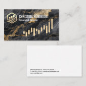 Marmer | Gouden kandelaar grafiek Visitekaartje (Voorkant / Achterkant)