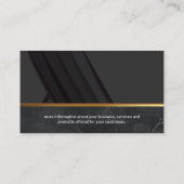 Marmer | Gouden metalen afwerking | Zwarte panelen Visitekaartje (Achterkant)
