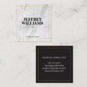 Marmer | Gouden rand Vierkante Visitekaartje (Voorkant / Achterkant)