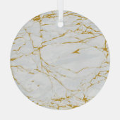 Marmer Gouden Textuur Naadloos Patroon Glas Ornament (Achterkant)