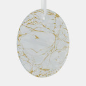 Marmer Gouden Textuur Naadloos Patroon Glas Ornament (Voorkant Rechts)