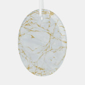 Marmer Gouden Textuur Naadloos Patroon Glas Ornament (Voorkant links)