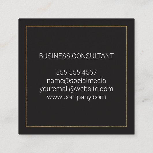 Marmer | Goudgrens Vierkante Visitekaartje (Achterkant)