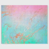 Marmer goudroze groene cadeaubon voor bruiloft cadeaupapier (Vlak)