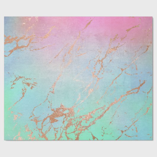 Marmer goudroze groene cadeaubon voor bruiloft cadeaupapier (Vlak)