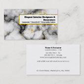 Marmer goudwitte natuursteendecoratoren visitekaartje (Voorkant / Achterkant)