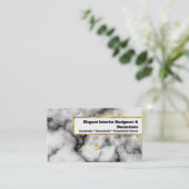 Marmer goudwitte natuursteendecoratoren visitekaartje (Staand voorkant)