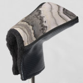Marmer graniet textuur zwart wit grijs golfheadcover (3/4 voorkant)