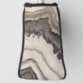 Marmer graniet textuur zwart wit grijs golfheadcover (Draai 90)