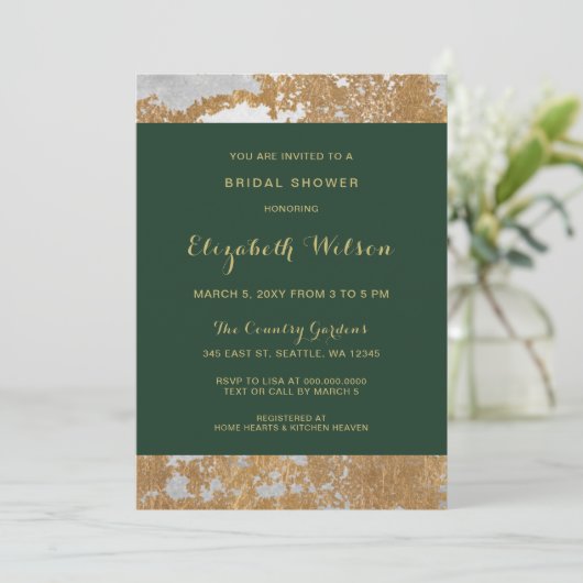 Marmer Green en Gold Vrijgezellenfeest Kaart (Staand voorkant)