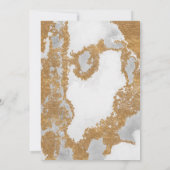 Marmer Green en Gold Wedding Kaart (Achterkant)