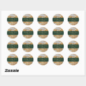 Marmer Green en Gold Wedding Ronde Sticker (Vel)