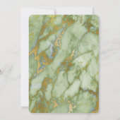 Marmer Green Gold Bridal Shower Kaart (Achterkant)
