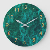 Marmer green goudelegant klassieker grote klok (Voorkant)