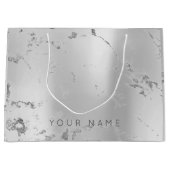 Marmer Grey Metallic Steel Lux Abstract Silver Large Cadeautasje (Voorkant)