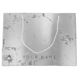Marmer Grey Metallic Steel Lux Abstract Silver Large Cadeautasje