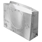 Marmer Grey Metallic Steel Lux Abstract Silver Large Cadeautasje (Achterkant Gekanteld)