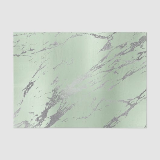 Marmer Grey Mint Green Gold Metallic Silver Tissuepapier (Voorkant)