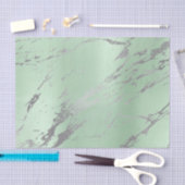 Marmer Grey Mint Green Gold Metallic Silver Tissuepapier (Craft)