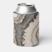Marmer grijs graniet zwart wit agaat edelsteen blikjeskoeler (Blikje Achterkant)