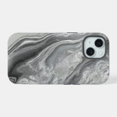 Marmer Grijs Licht Eenvoudige Achtergrond iPhone 15 Case (Achterkant horizontaal)