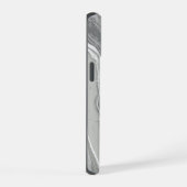 Marmer Grijs Licht Eenvoudige Achtergrond iPhone 15 Case (Rechterkant)