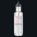 Marmer, grijs, roos goudroze moderne waterfles<br><div class="desc">Marmer,  grijs,  roos goudroze moderne,  gepersonaliseerde waterfles. Roze kleur kan worden gewijzigd. Deel van een collectie.</div>