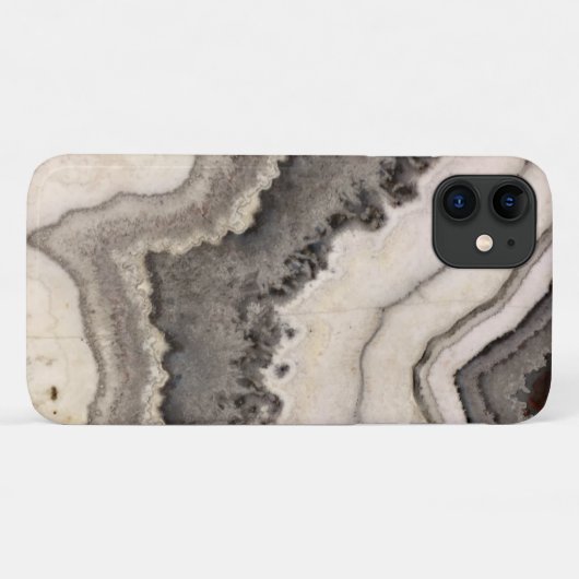 Marmer grijs zwart wit agaat edelsteen Case-Mate iPhone case (Achterkant (horizontaal))