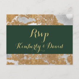 Marmer Groen en Goud Bruiloft rsvp Briefkaart