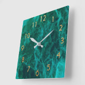 Marmer groen goud elegant klassiek vierkante klok (Hoek)