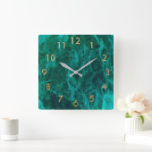 Marmer groen goud elegant klassiek vierkante klok (Huis)